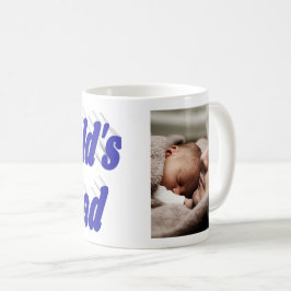 Pappa fotoblå text kaffemugg