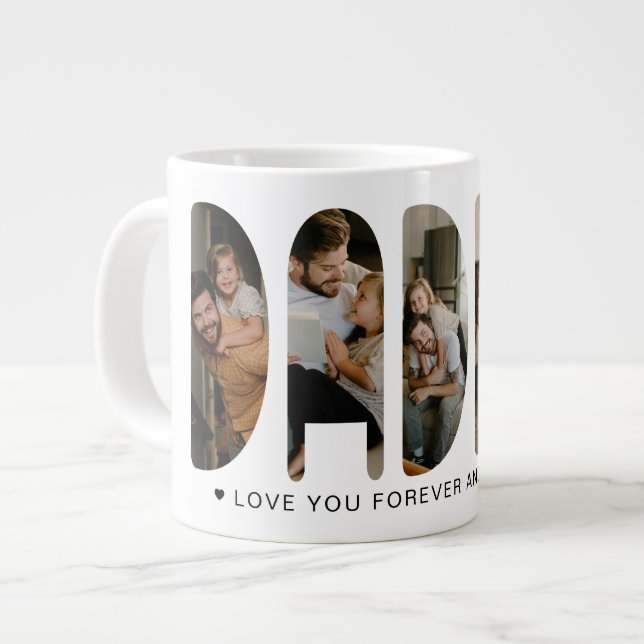 Pappa Fotobrev Fars dag Jättekaffe Jumbo Mugg (Framsida vänster)