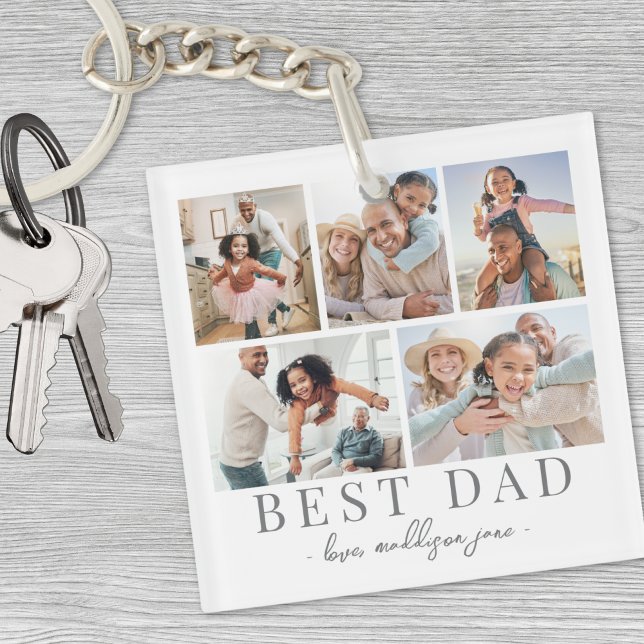 Pappa Fotocollage (Dad Photo Collage Keychain)