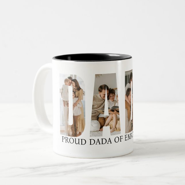 Pappa fotokollage mugg för fars dag (Framsida vänster)