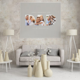 Pappa fotomodern typografi, undergåva grått poster