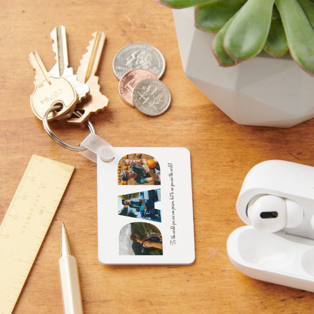 Pappa-fotosamlingskedja för Fars dag Nyckelring (Skrivbord)