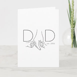 Pappa Från Barn Minimal Linje Konst Fader Barn Kort