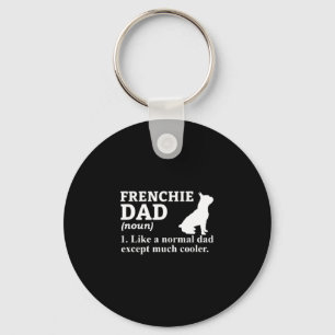 Pappa Frensh Bulldog Frenchie Fransk Puppy Hund Nyckelring