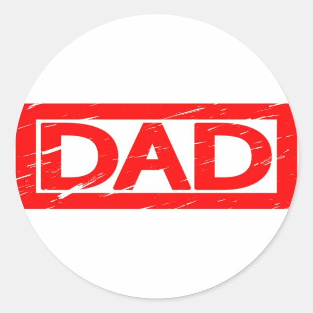 Pappa Frimärke Runt Klistermärke (Framsida)
