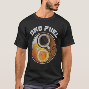 Pappa Fuel Coffee och Beer Yin Yang Fars dag Birt T Shirt