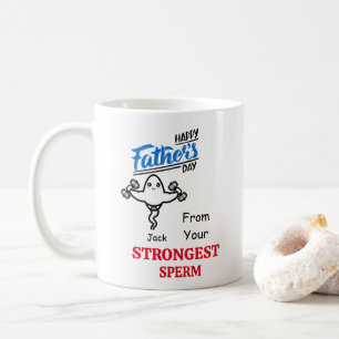 Pappa Funny Lycklig Fars dag från starkaste Sperm Kaffemugg
