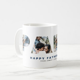 PAPPA, fyra fotomaket Lycklig Fars dag Kaffemugg