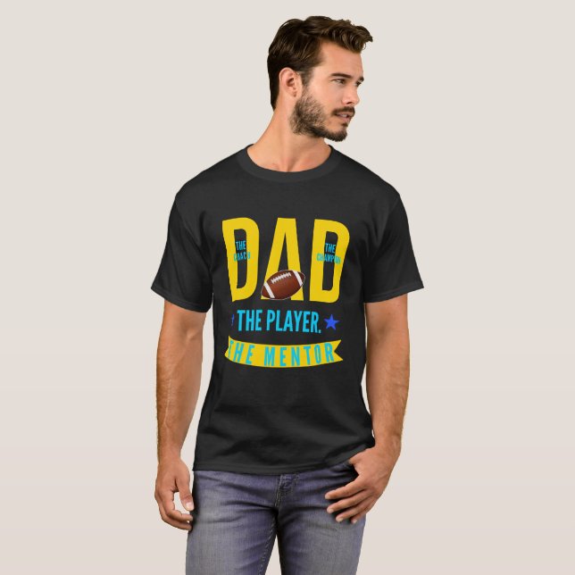 Pappa Game Plan: Coach, Player, Champion - Retro S T Shirt (Hel framsida)