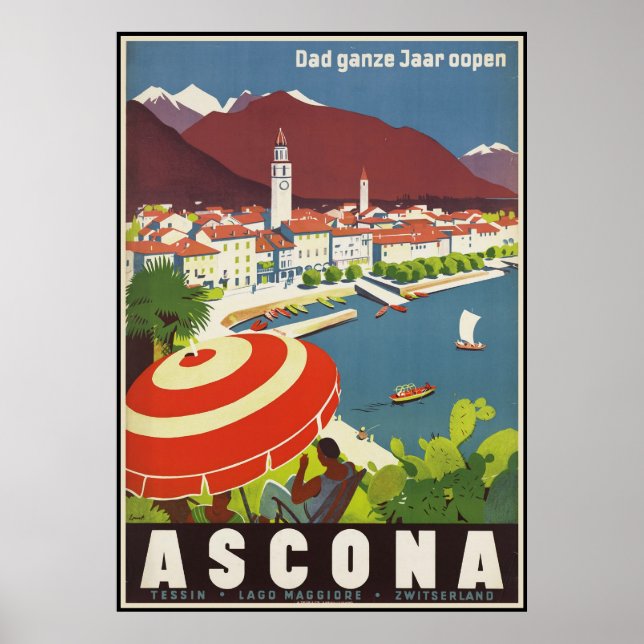 Pappa ganze Jaar oopen Ascona Poster (Framsidan)