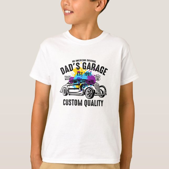 Pappa Garage Boy T Shirt (Framsida)