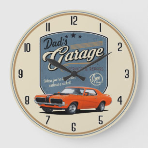 Pappa Garage Cougar Large Clock Stor Klocka