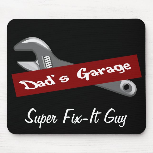 Pappa Garage Fix IT Fars dag Mousepad Musmatta (Framsidan)