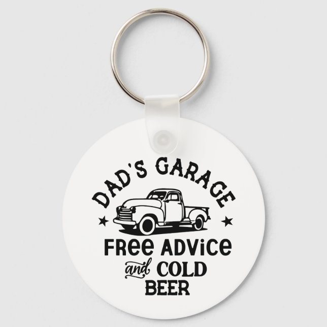 Pappa Garage Free Advice Kall Beer Lastbil Nyckelring (Framsida)