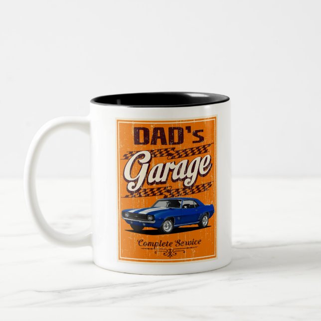 Pappa Garage med Muscle Två-Tonad Mugg (Vänster)