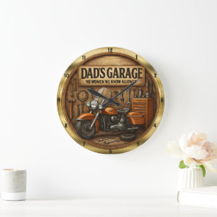 Pappa Garage No Women Allowed Stor Klocka