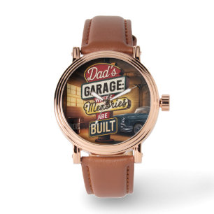 Pappa Garage Retro Vintage Automotive Sign Armbandsur