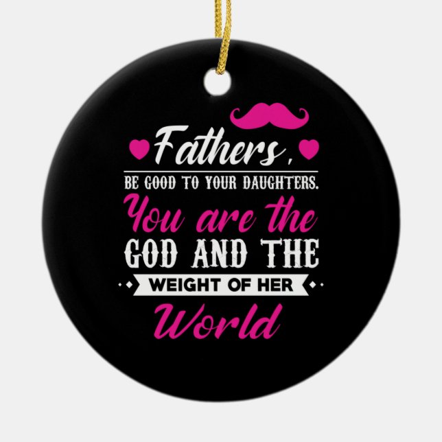 Pappa gav sin världsvikt julgransprydnad keramik (Framsidan)