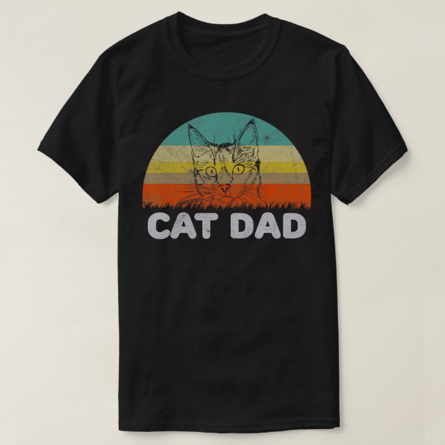Pappa-gåva från Retro Stil till Cat Lover T Shirt (Design framsida)