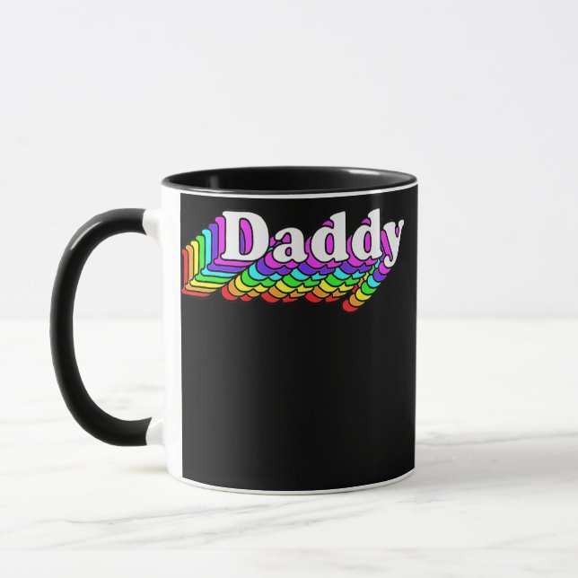 Pappa Gay pappa Bear Retro LGBT Rainbow LGBTQ Mugg (Vänster)