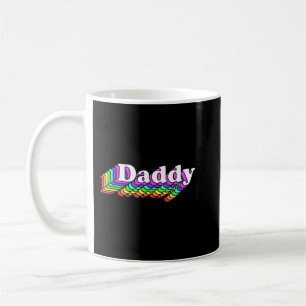 Pappa, Gay pappa Bear, Retro LGBT Rainbow, LGBTQ P Kaffemugg