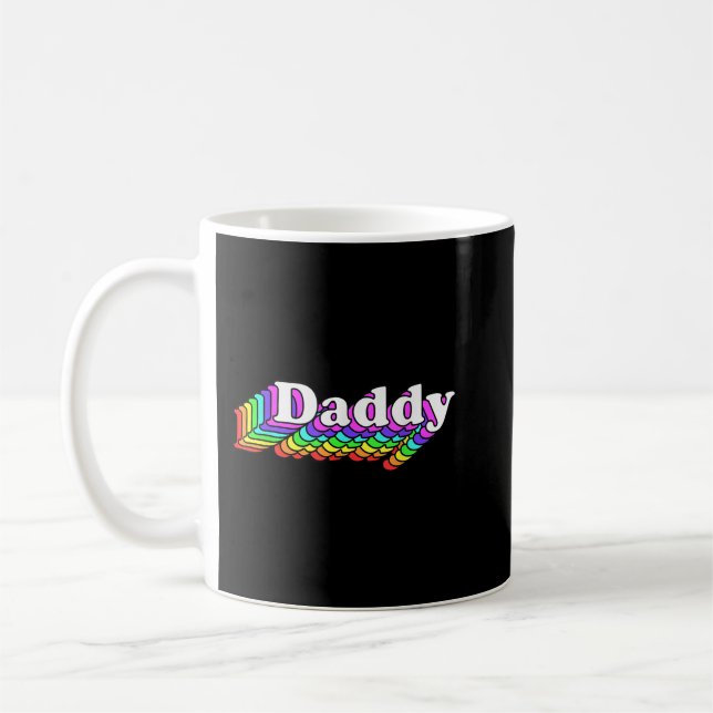 Pappa, Gay pappa Bear, Retro LGBT Rainbow, LGBTQ P Kaffemugg (Vänster)