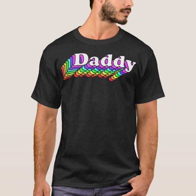 Pappa, Gay pappa Bear, Retro Lgbt Rainbow, Lgbtq P T Shirt (Framsida)
