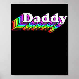 Pappa Gay pappa Bear Retro LGBT Rainbow LGBTQ Poster
