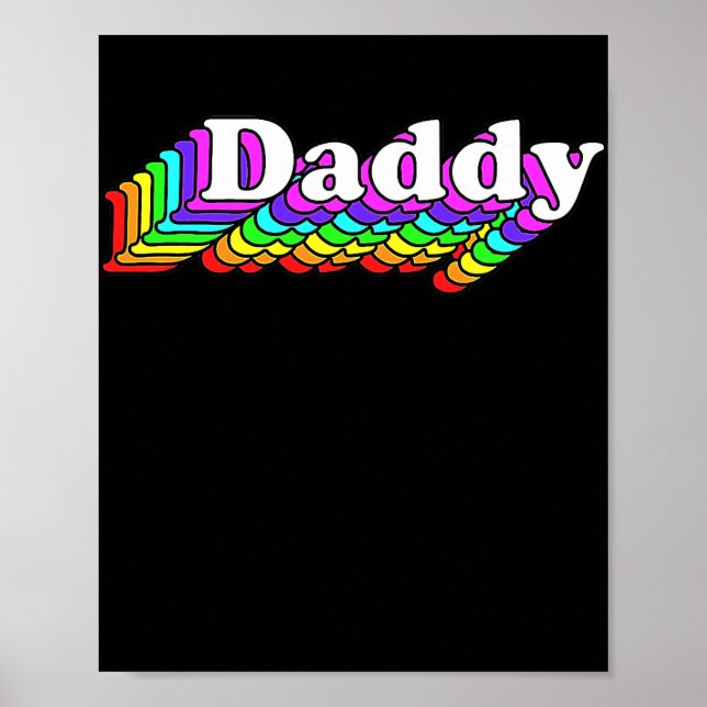 Pappa Gay pappa Bear Retro LGBT Rainbow LGBTQ Poster (Framsidan)