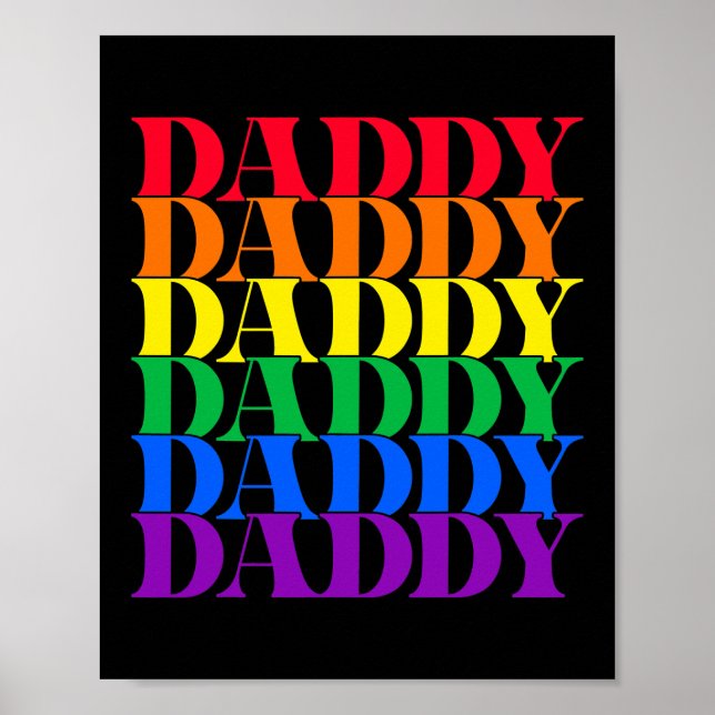 Pappa Gay pappa Bear Retro LGBT Rainbow LGBTQ Poster (Framsidan)