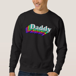 Pappa Gay pappa Bear Retro Lgbt Rainbow Lgbtq Prid Lång Ärmad Tröja