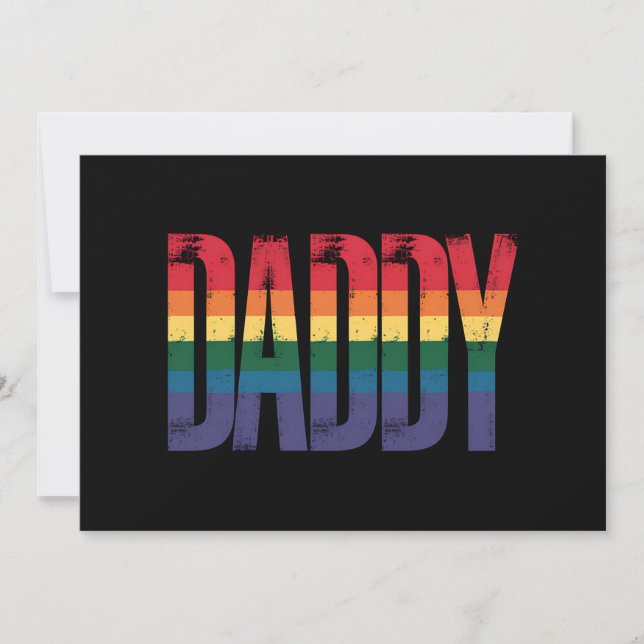 Pappa Gay Pride Månad HBTQ Faders Dag Regnbåge Inbjudningar (Framsida)