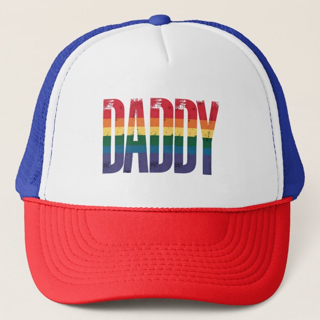 Pappa Gay Pride Månad HBTQ Faders Dag Regnbåge Keps (Framsida)