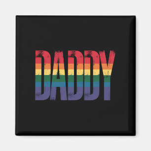 Pappa Gay Pride Månad HBTQ Faders Dag Regnbåge Magnet
