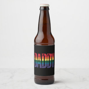 Pappa Gay Pride Månad HBTQ Faders Dag Regnbåge Ölflaska Etikett