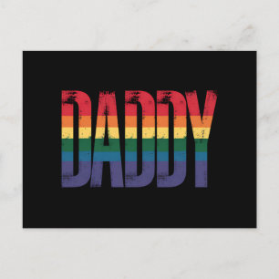 Pappa Gay Pride Månad HBTQ Faders Dag Regnbåge Vykort