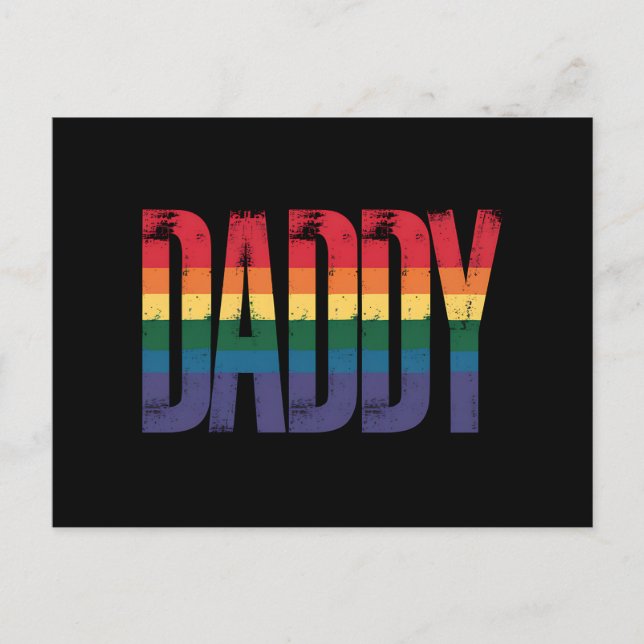 Pappa Gay Pride Månad HBTQ Faders Dag Regnbåge Vykort (Framsida)