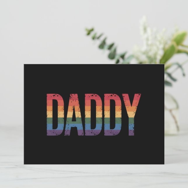 Pappa Gay Pride Month LGBTQ Fars dag Regnbåge  Inbjudningar (Stående Fram)