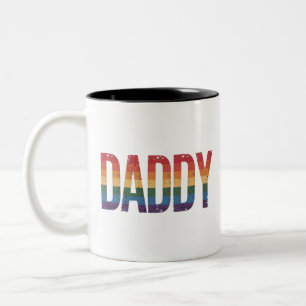 Pappa Gay Pride Month LGBTQ Fars dag Regnbåge Två-Tonad Mugg