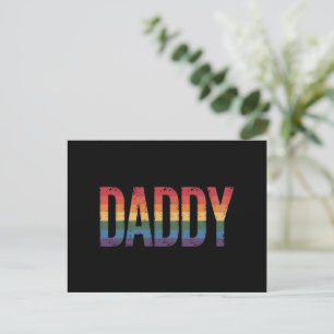 Pappa Gay Pride Month LGBTQ Fars dag regnbåge Vykort