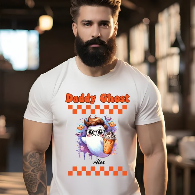 Pappa Ghost Personlig Namn Halloween Gift T Shirt (Skapare uppladdad)