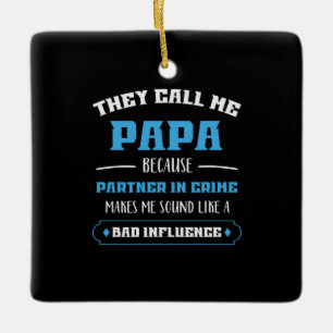 Pappa Gift De kallar mig Pappa Julgransprydnad Keramik