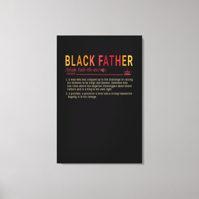 Pappa Gift | Definition Pappa Black Far Gift Canvastryck (Framsida)