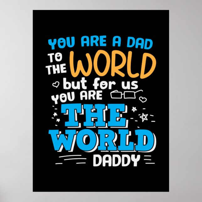 Pappa Gift, du är världspappa Poster (Framsidan)