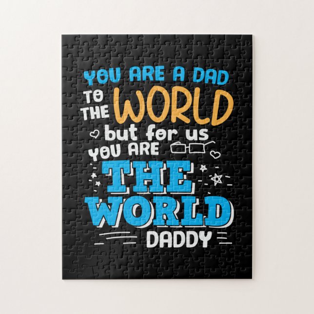 Pappa Gift, du är världspappa Pussel (Vertikal)