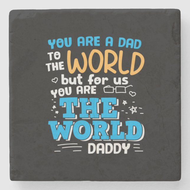 Pappa Gift, du är världspappa Stenunderlägg (Framsidan)