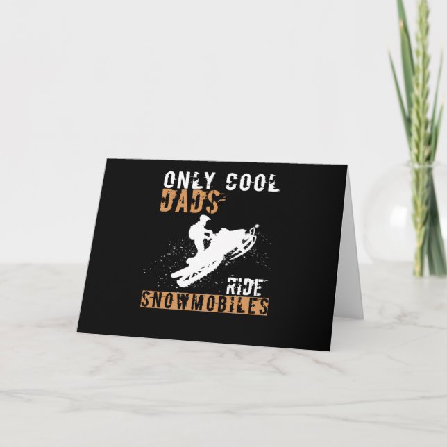 Pappa Gift | Endast Coola Pappor Ride Snowmobiles Kort (Framsida)