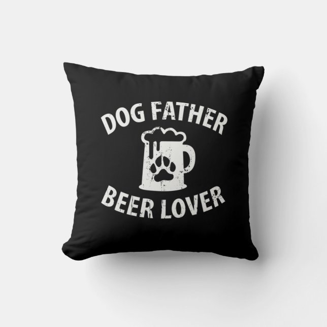 Pappa Gift Hund Far Beer Älskare Kudde (Framsida)
