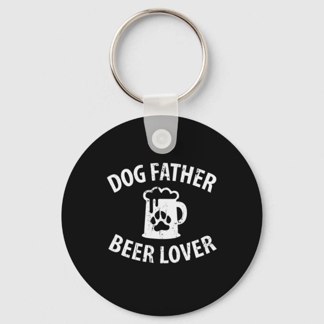 Pappa Gift Hund Far Beer Älskare Nyckelring (Framsida)