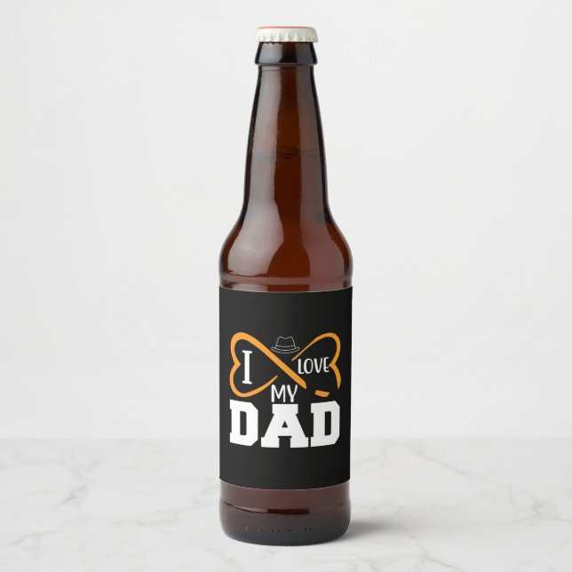 Pappa Gift I Kärlek My Pappa Ölflaska Etikett (Framsida)